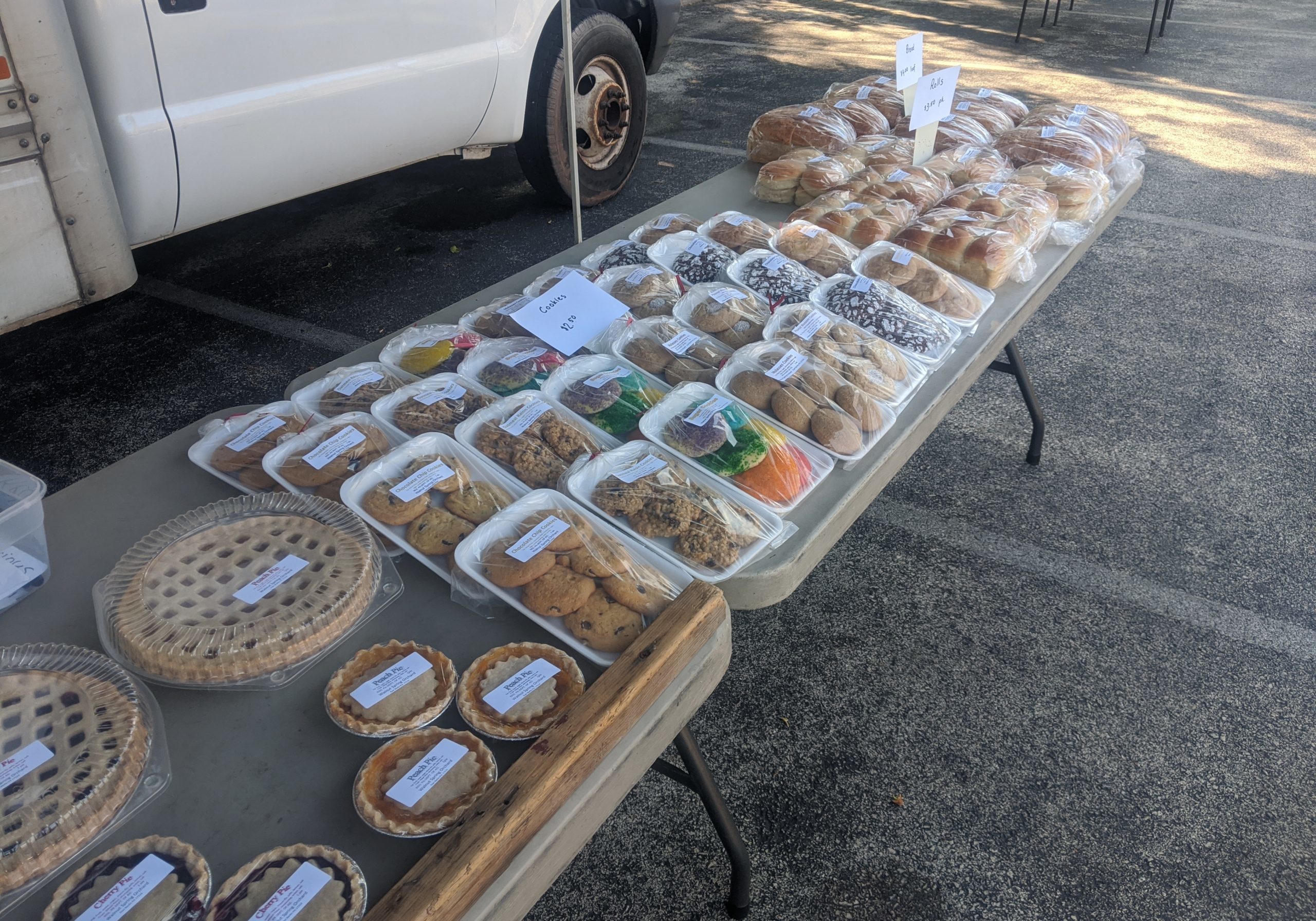 Baked goods for sale at Overbrook Farmers Market